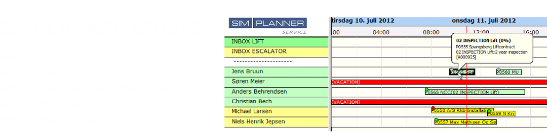 SimPlanner Service SimPlanner Service, El -VVS, Kontrakt service, Montage virksomheder, Maskin service, Bygnings service